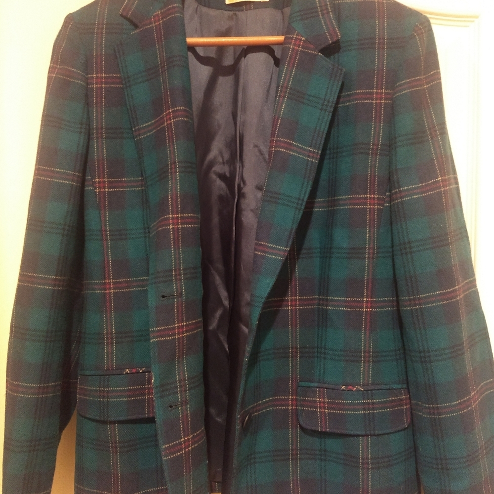 Vintage Pendleton 100% virgin wool green blazer